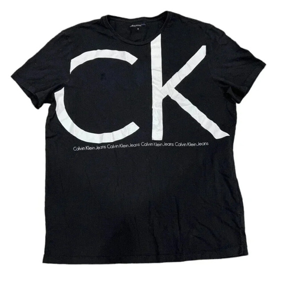 Calvin Klein Jeans Black Logo Tshirt M - Picture 1 of 3